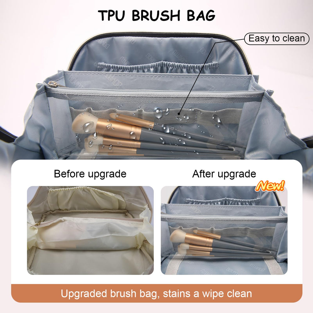 Boyatu large capacity makeup bag fits standard bottles