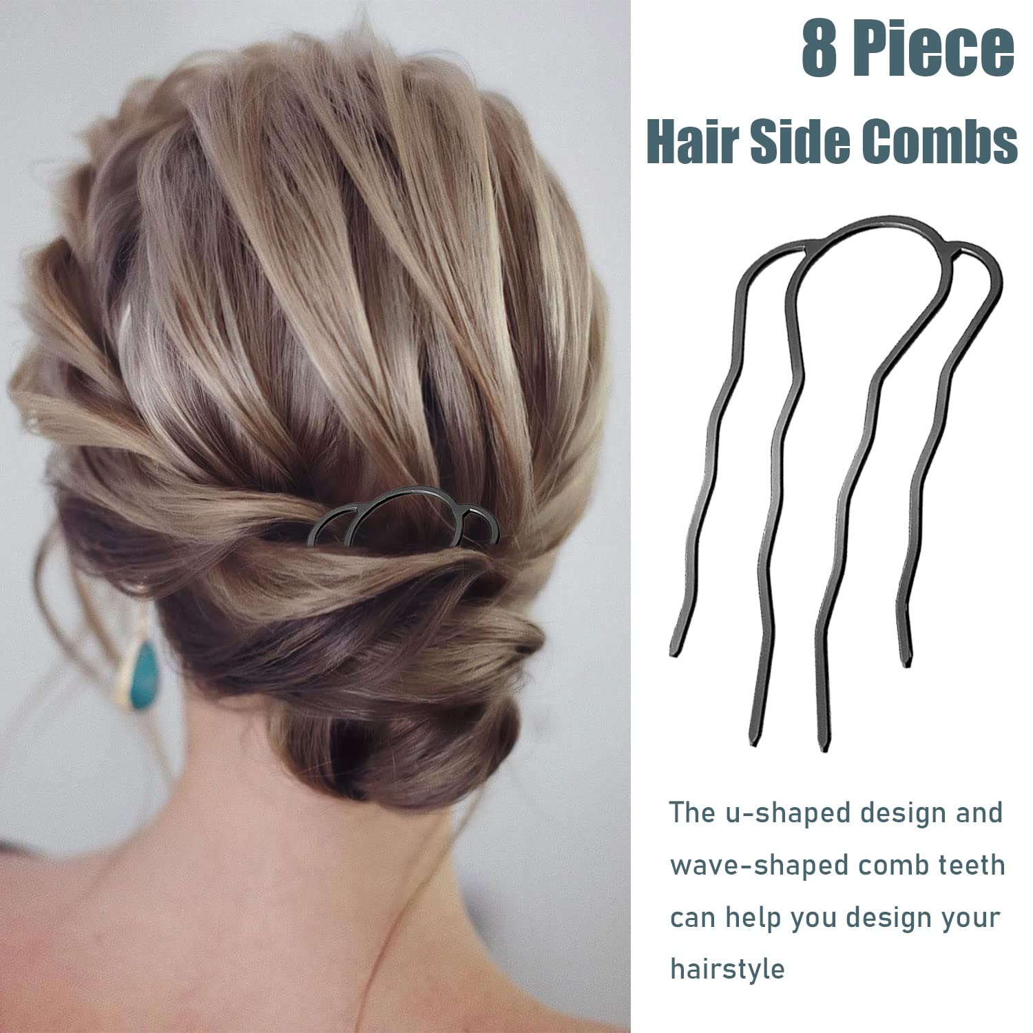 Boyivi 4-prong U-shape sticks ideal for French twists and elegant buns.