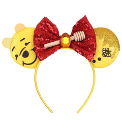 Diadema BPNHNA con orejas abeja y lazo de lentejuelas para fiestas