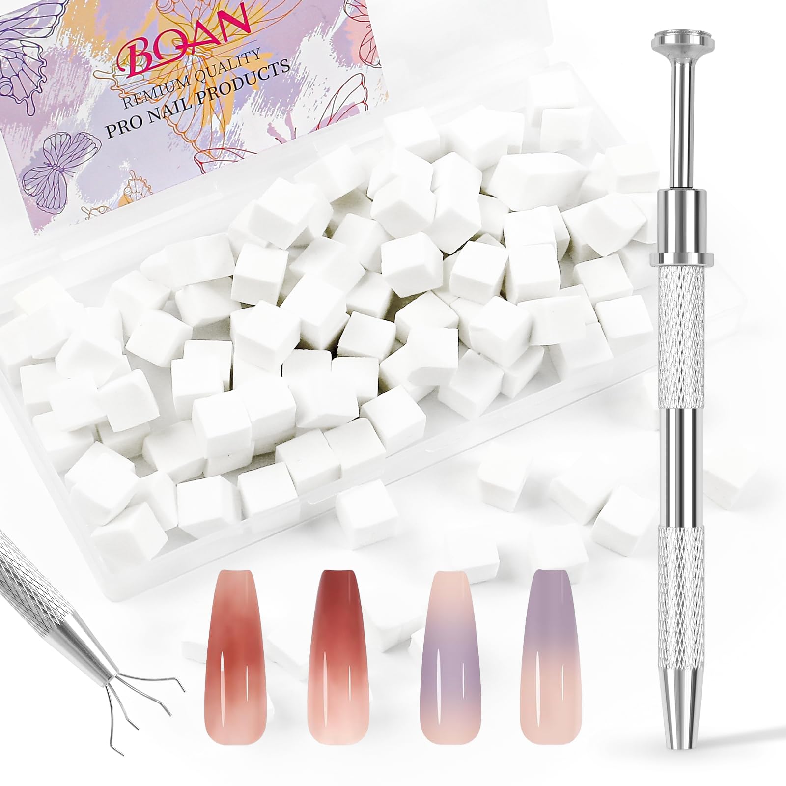 BQAN esponjas para uñas mini ombre, aplicación suave para degradados consistentes