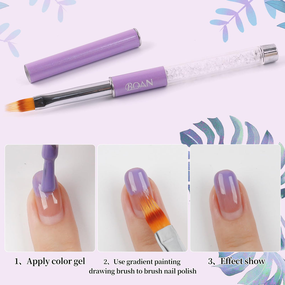 BQAN nylon-hair nail art brush for smooth color blending.