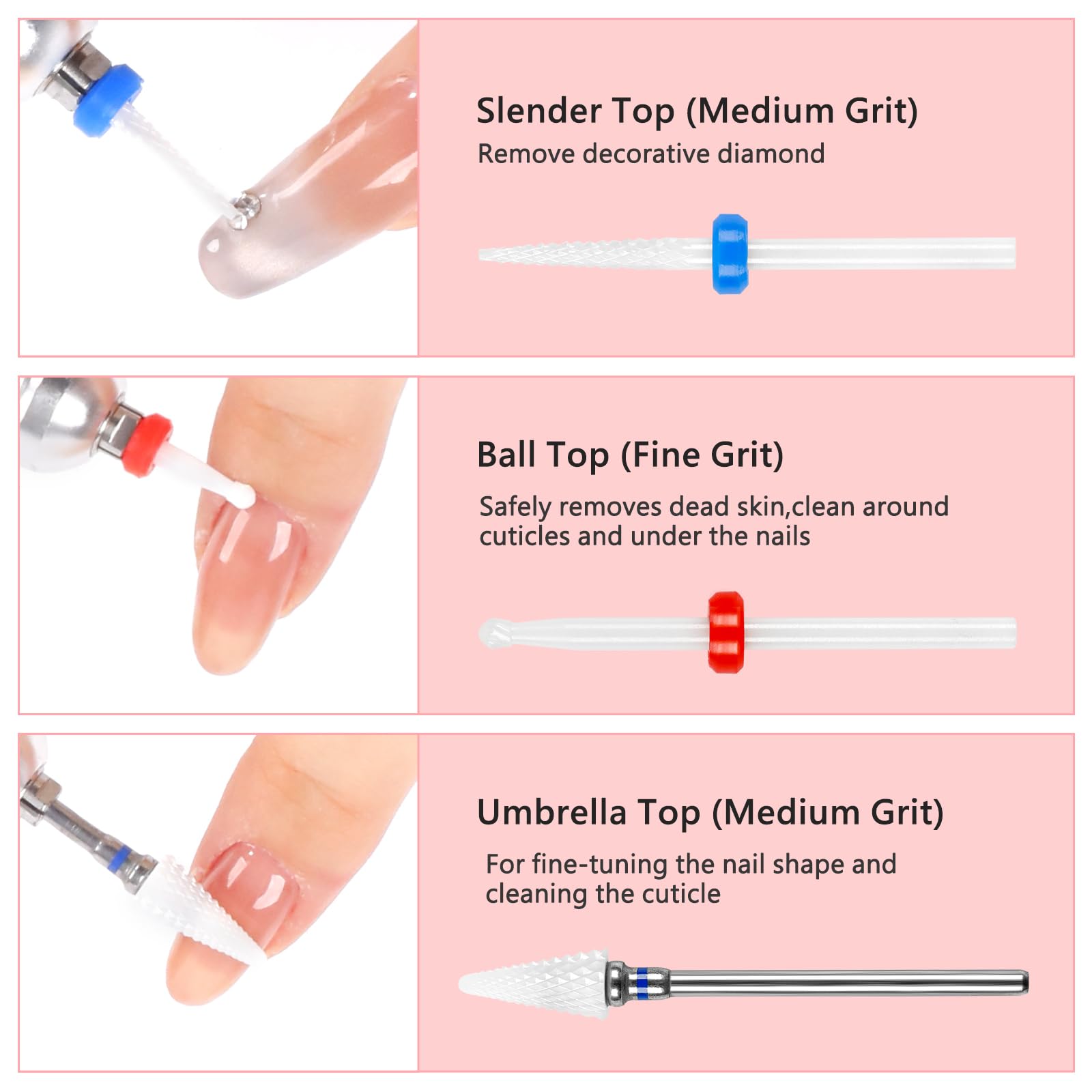 BQAN Cuticle care bits in action demonstrate gentle precision
