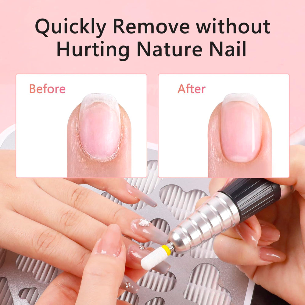 BQAN Gel polish removal with ceramic bits for natural nail prep
