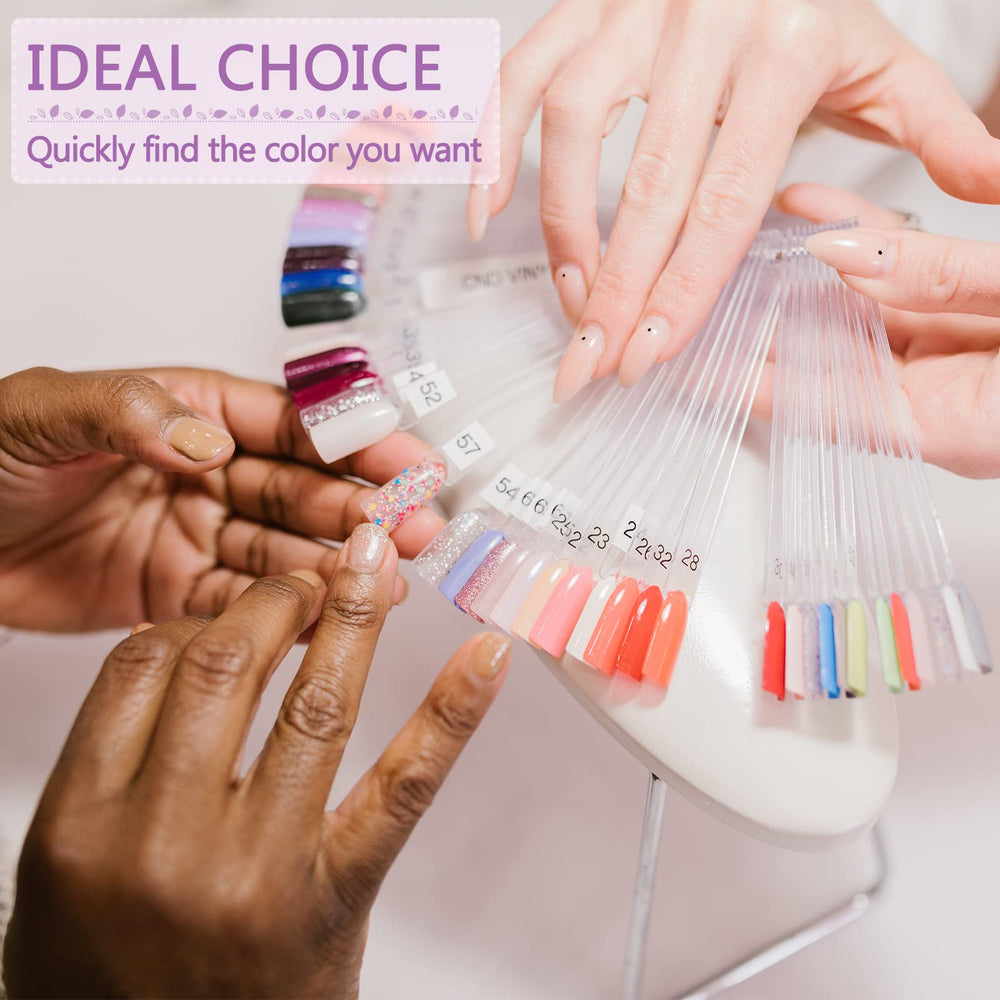 BQAN swatch sticks with numbered stickers for quick color selection.