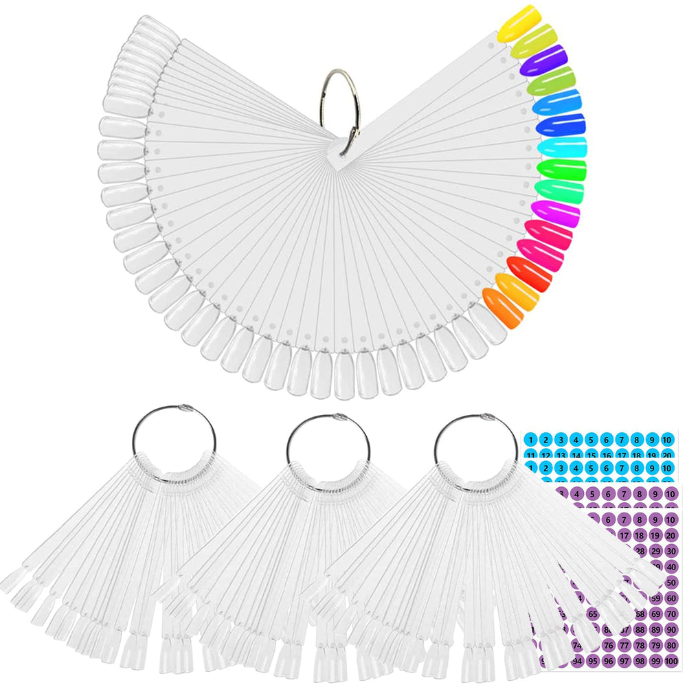 BQAN nail swatch sticks with ring assembly for clear client color display.