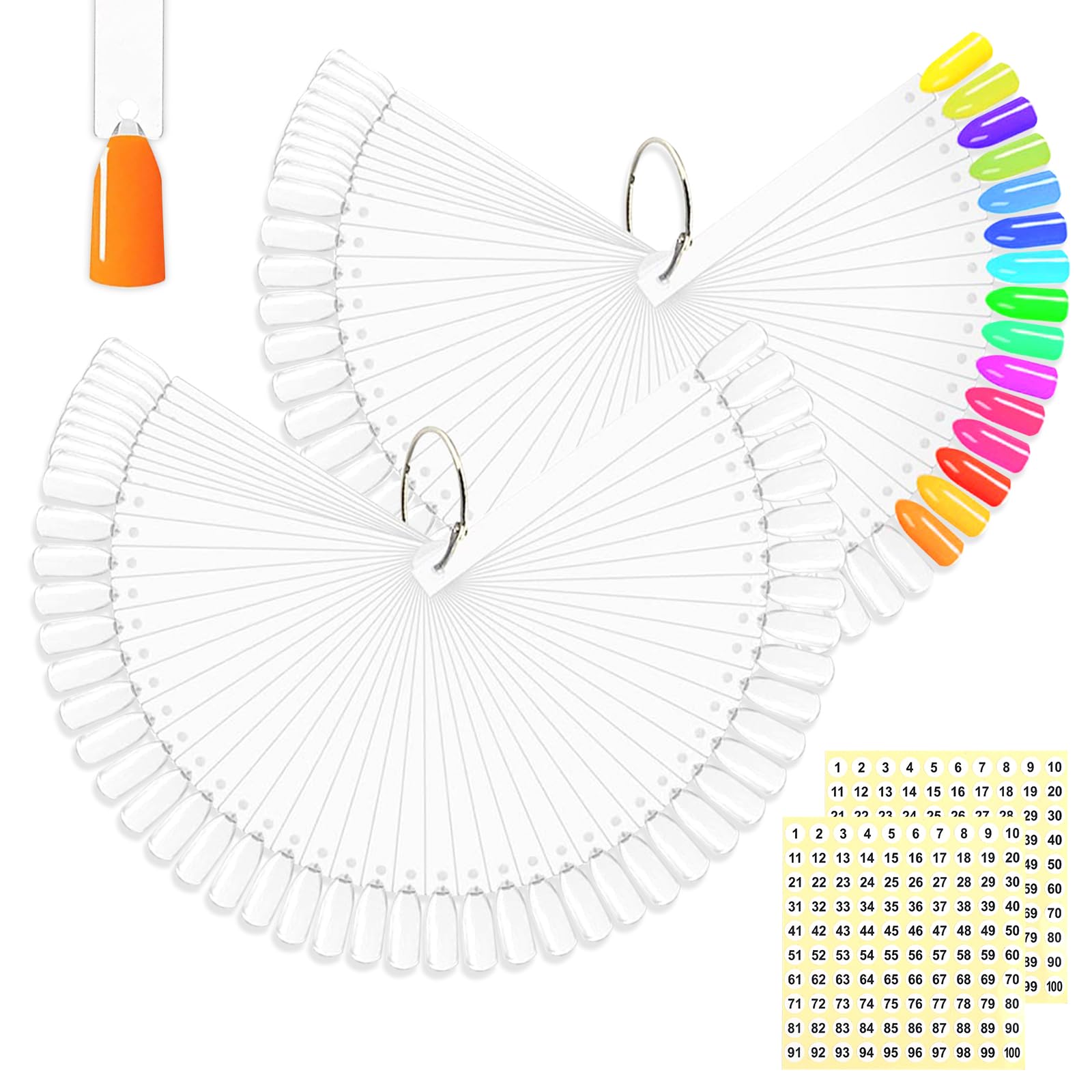 BQAN nail swatch sticks with ring for precise color testing and easy display.