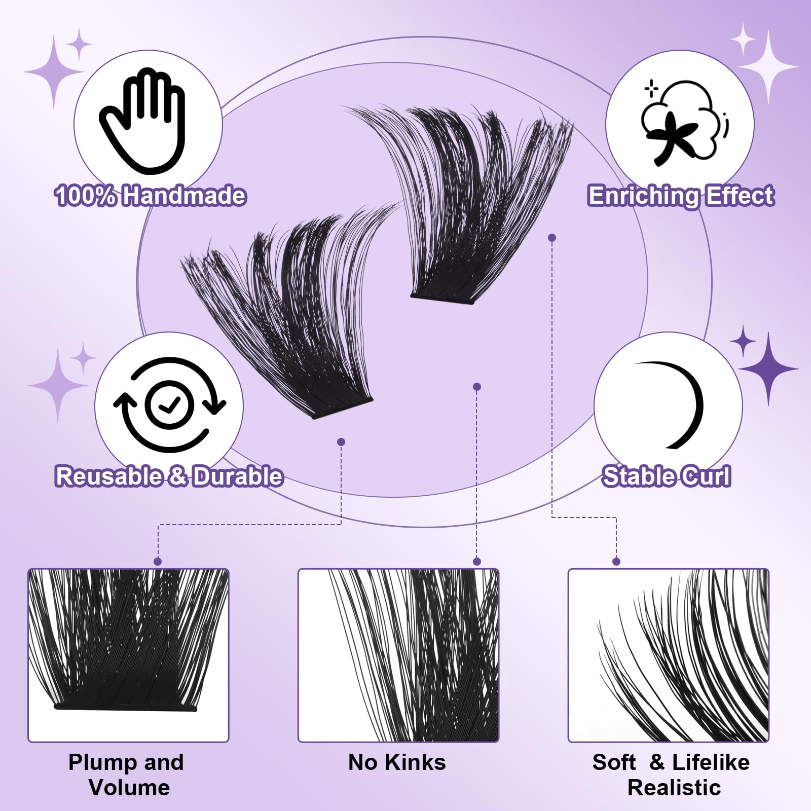 BQaugen D-curl lash extensions create a bold, curvy outline