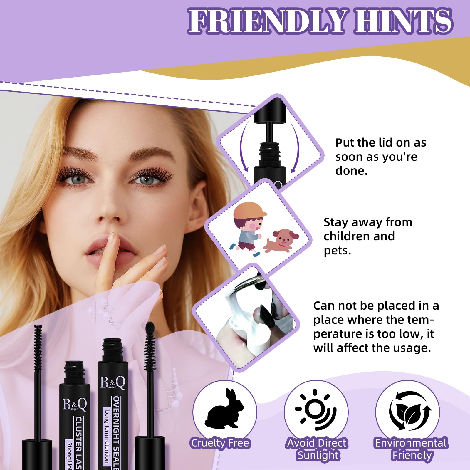 B&Qaugen at-home lash extensions kit for easy practice.