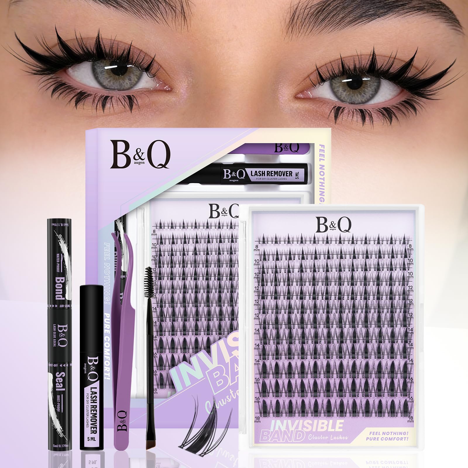 B&Qaugen Fairy Lash Clusters Kit box with tools for at-home lash design
