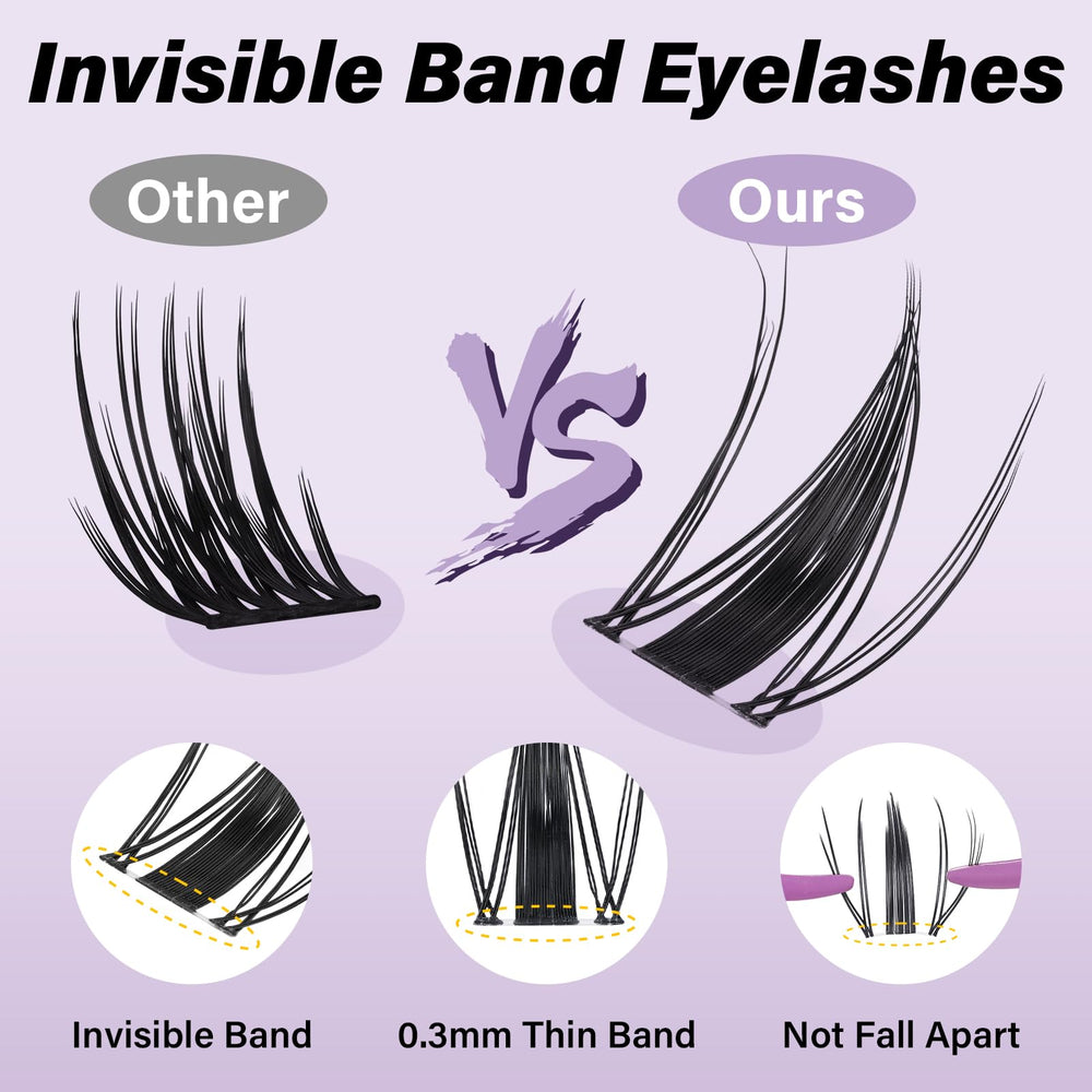 B&Qaugen Fairy Lash Clusters waterproof design for workouts and showers.