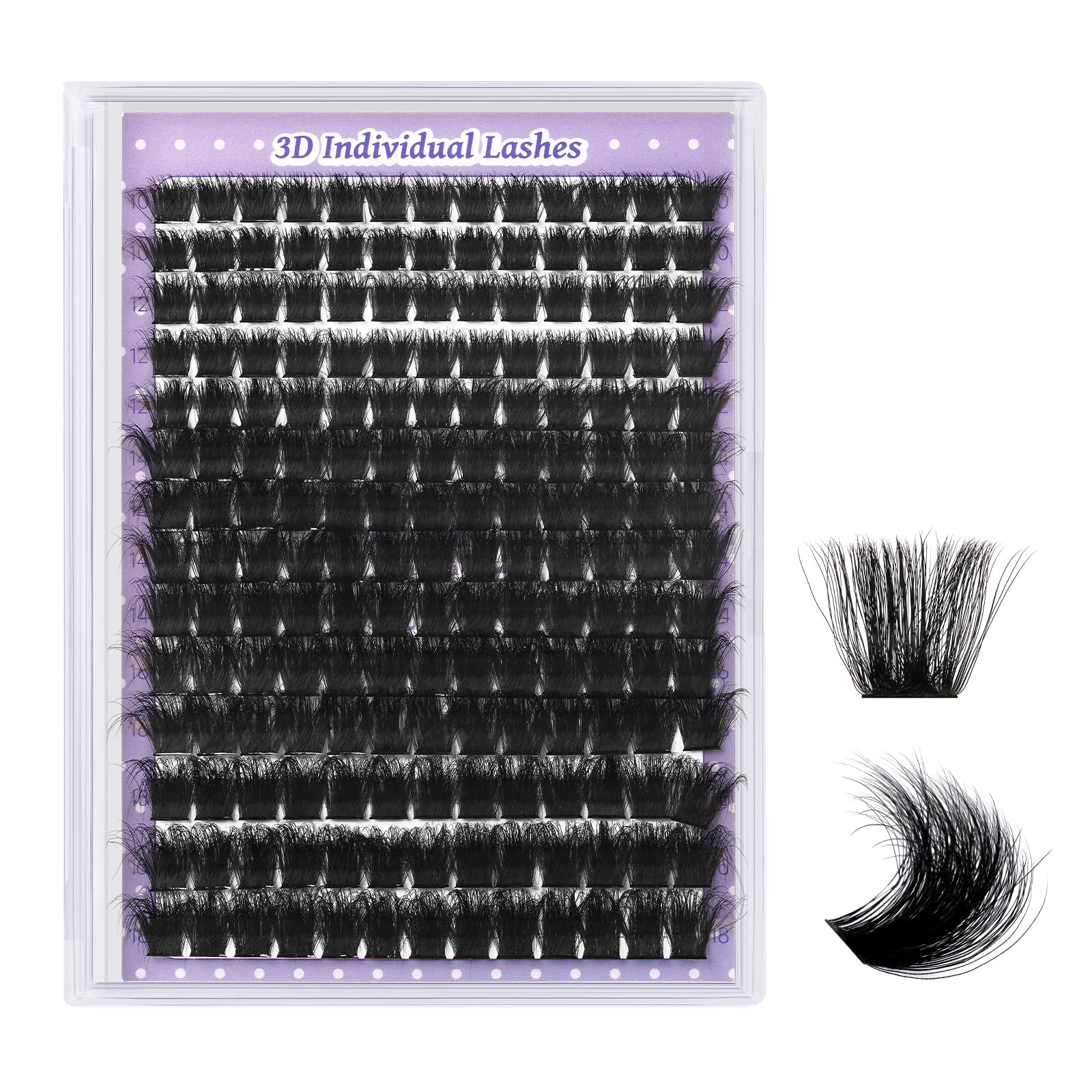 B&Qaugen Fluffy Lash Clusters 200D close-up shows dramatic knot-free lashes for voluminous look