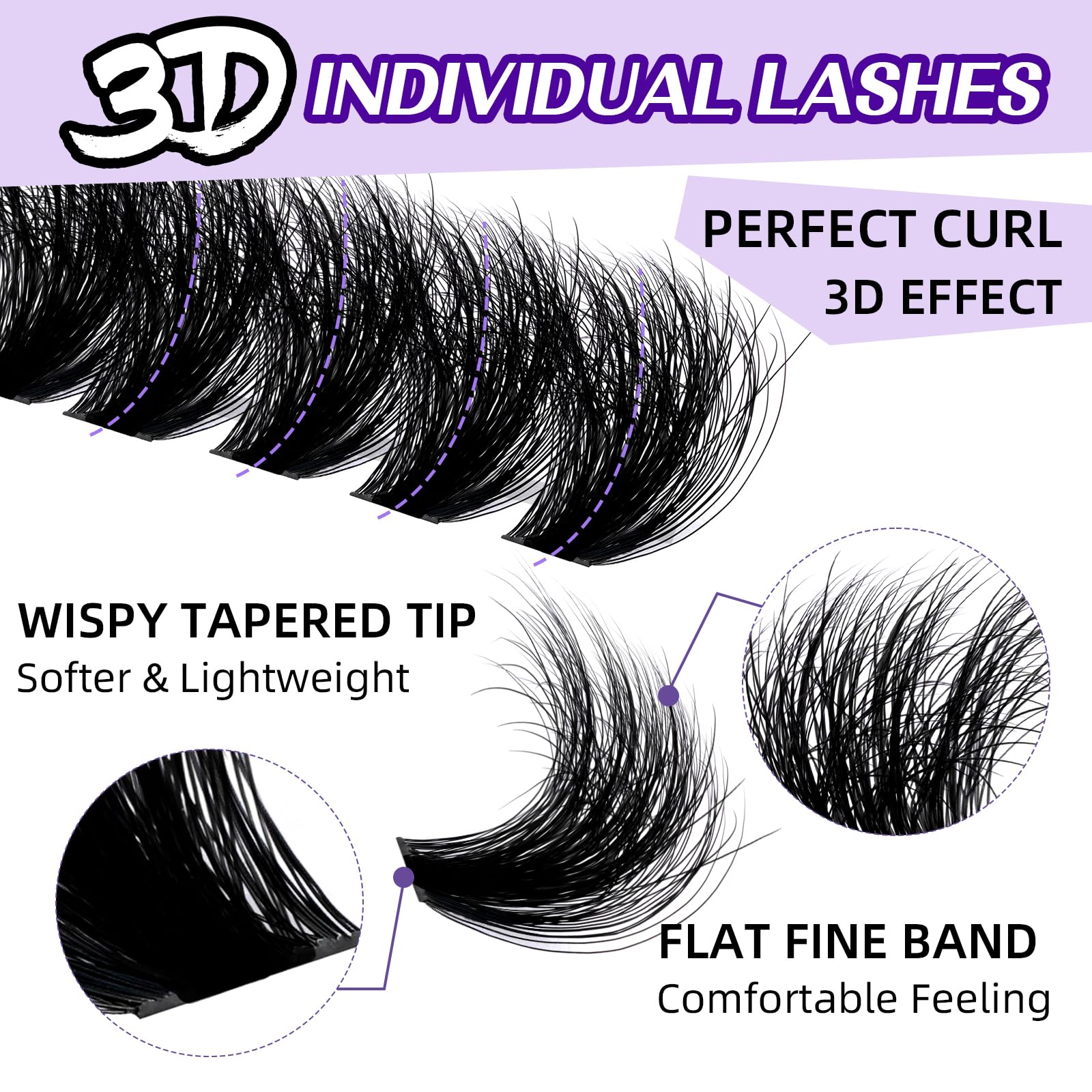B&Qaugen Fluffy Lash Clusters 200D ready for 3D wispy effect