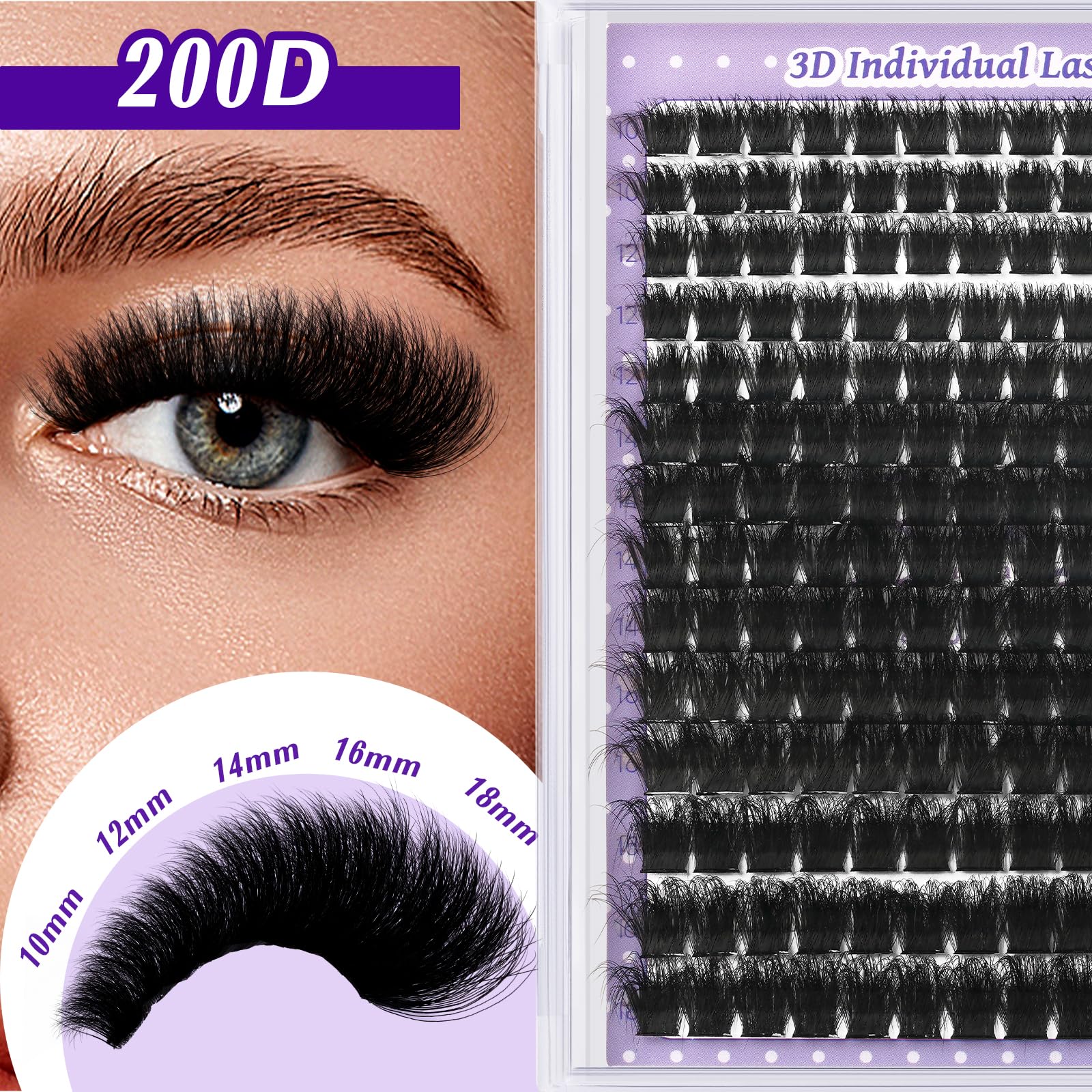 B&Qaugen Fluffy Lash Clusters 200D DIY kit enables quick home lashes