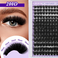 B&Qaugen Fluffy Lash Clusters 200D DIY kit enables quick home lashes