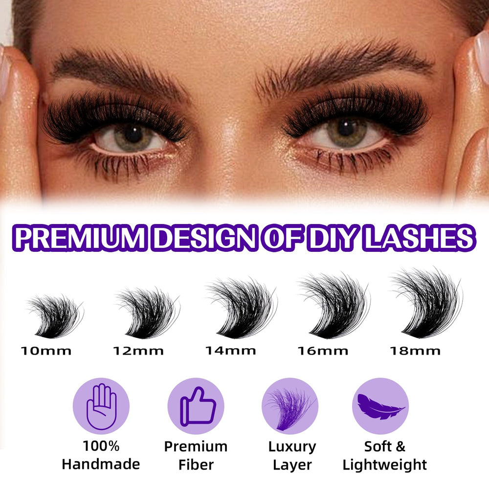 B&Qaugen Fluffy Lash Clusters 200D uses tweezers for precise placement