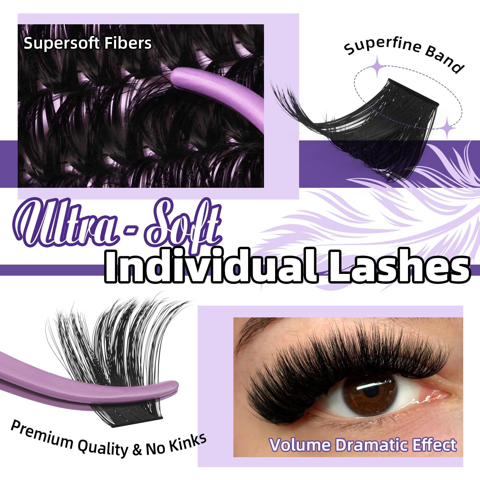 B&Qaugen Fluffy Lash Clusters Kit contents display for versatile lash styling options.