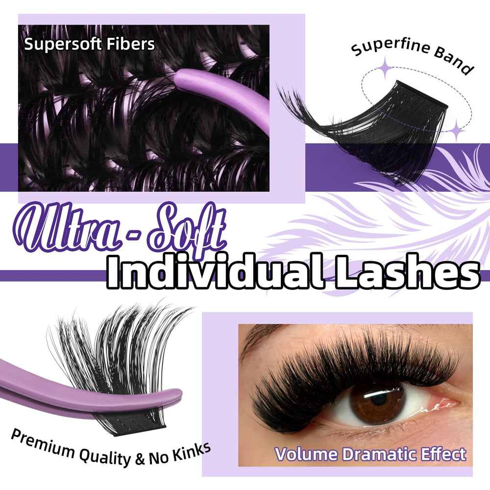 B&Qaugen Fluffy Lash Clusters Kit contents display for versatile lash styling options.