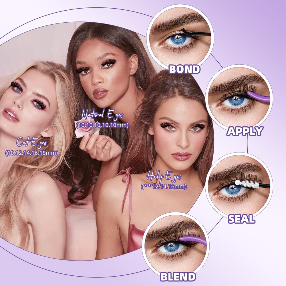 B&amp;Qaugen fluffy-look lash clusters for a soft, voluminous finish.