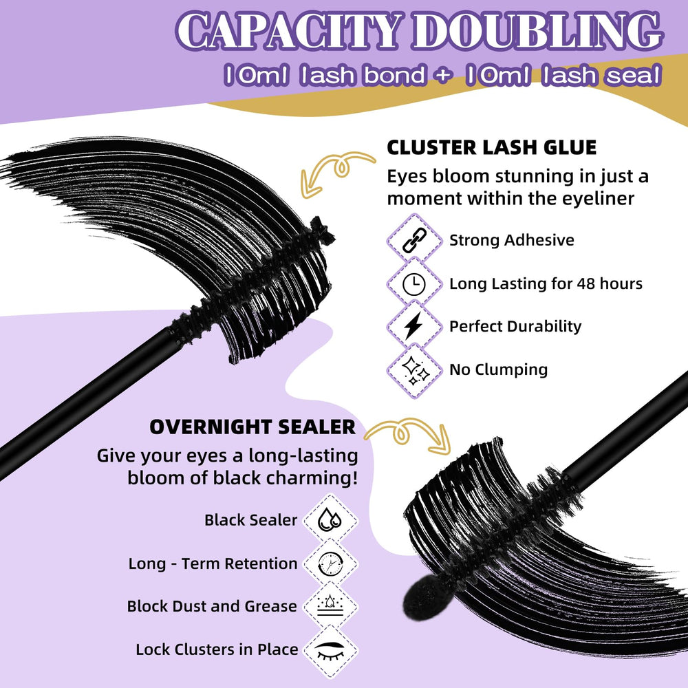 B&Qaugen 2-in-1 tubes for bond and seal for DIY lash applications.