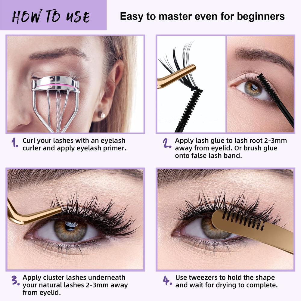 B&Qaugen Lash Cluster Glue provides a black shade matching natural lashes.