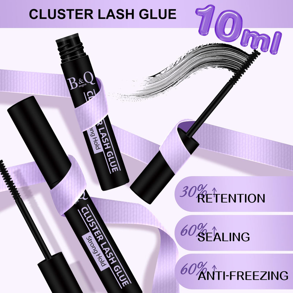 B&Qaugen mini wand applies glue to natural lashes for precise control.