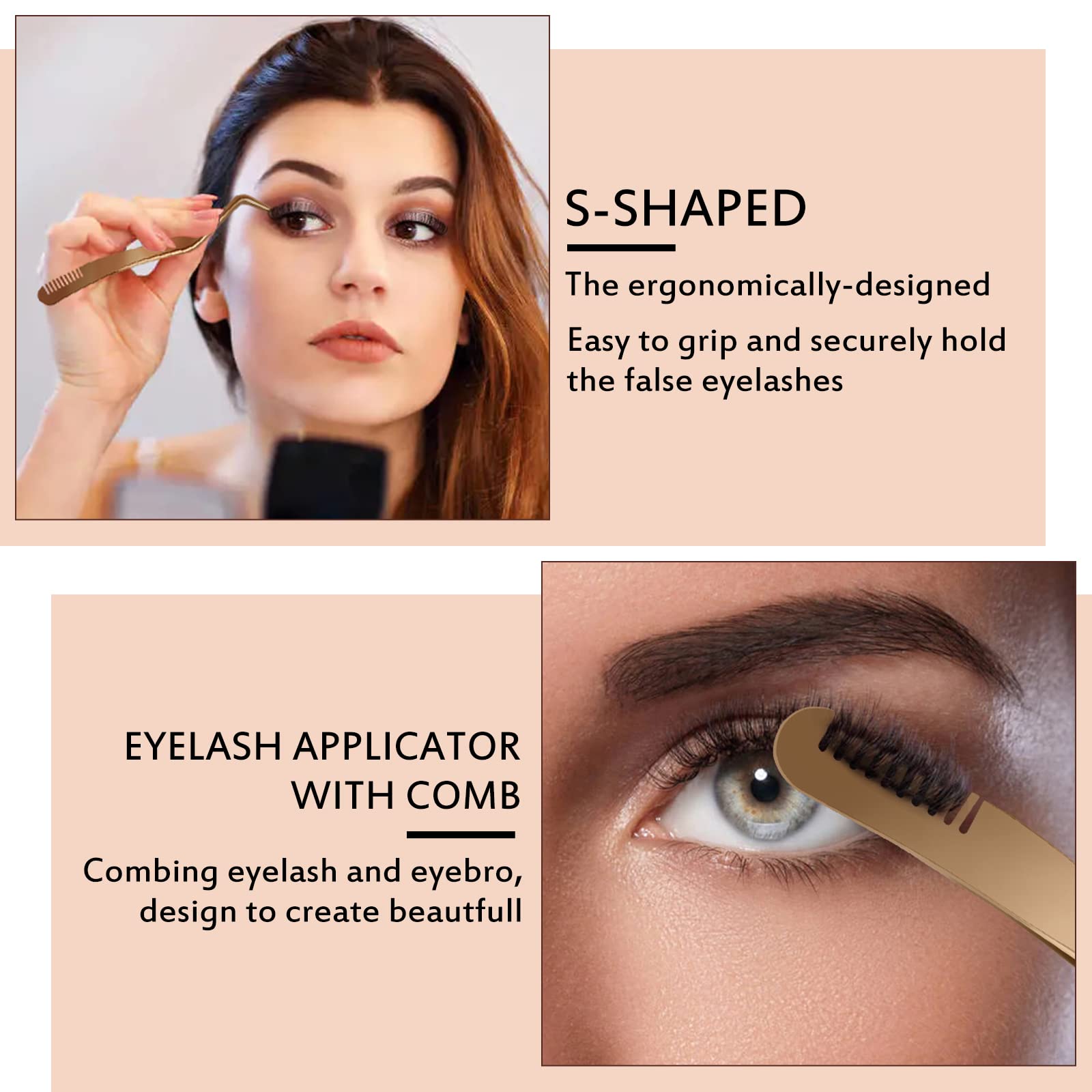 B&Qaugen gold lash tweezers for secure, gentle lash handling.