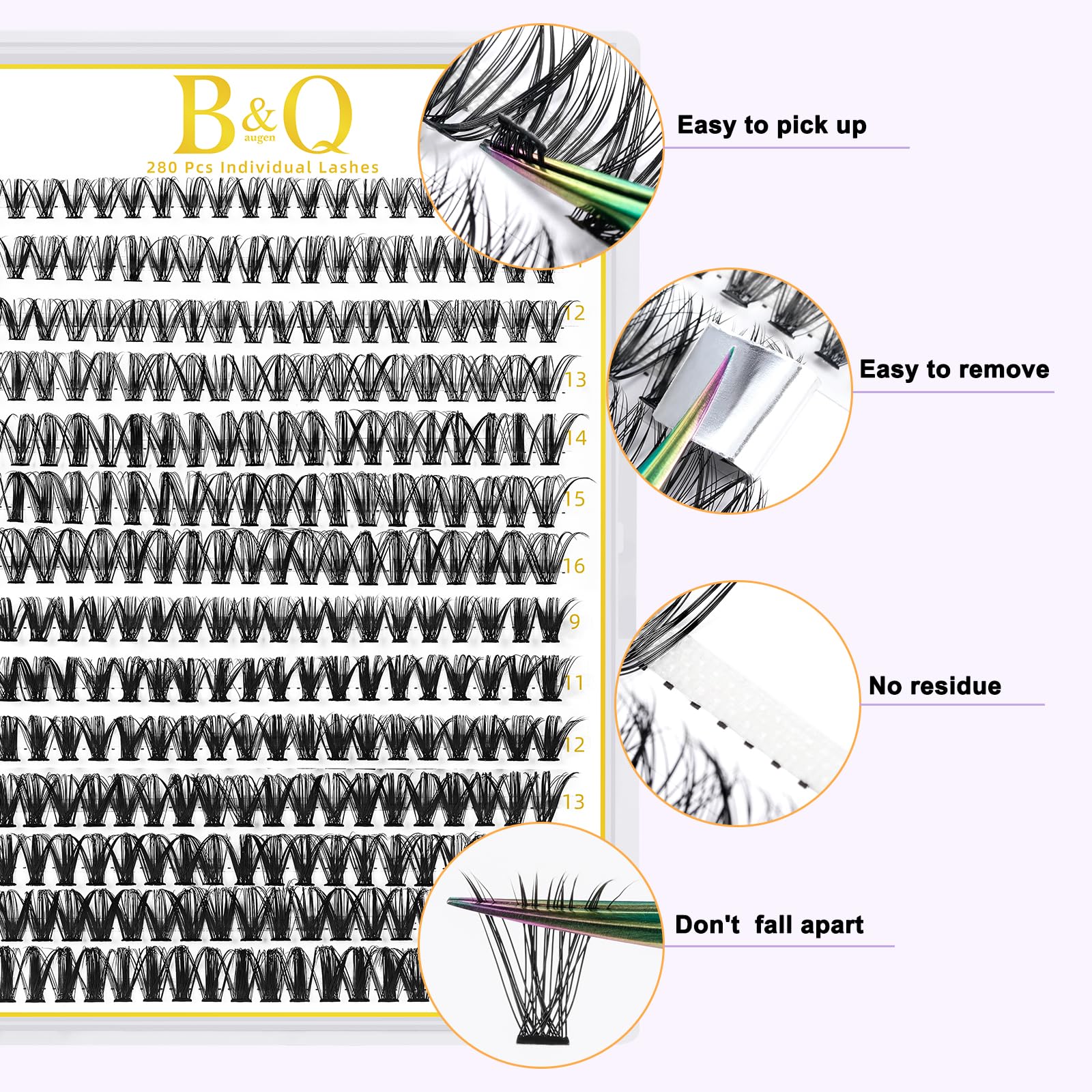B&Qaugen 30D/40D mix lash clusters for natural to glam looks