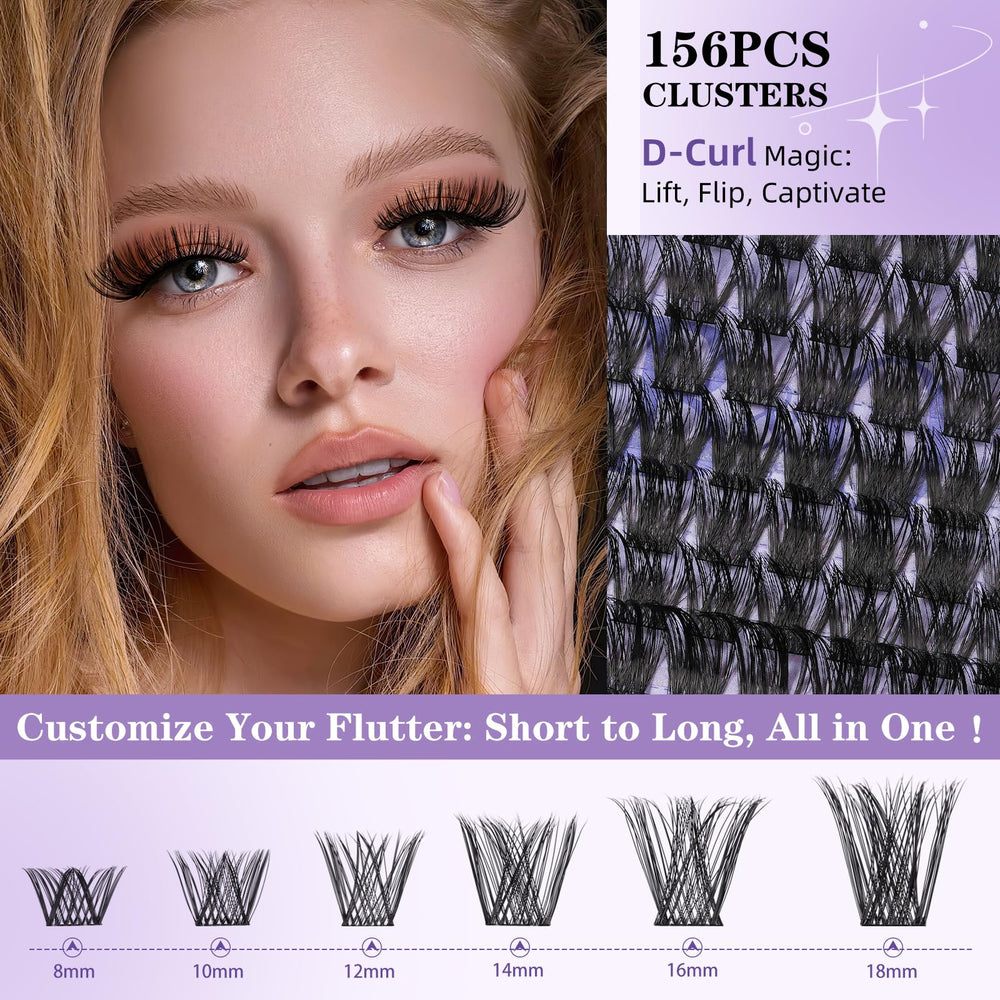 B&Qaugen Lash Clusters B05 D Curl 8-16mm application with tweezers for precise placement