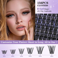 B&Qaugen Lash Clusters B05 D Curl 8-16mm application with tweezers for precise placement