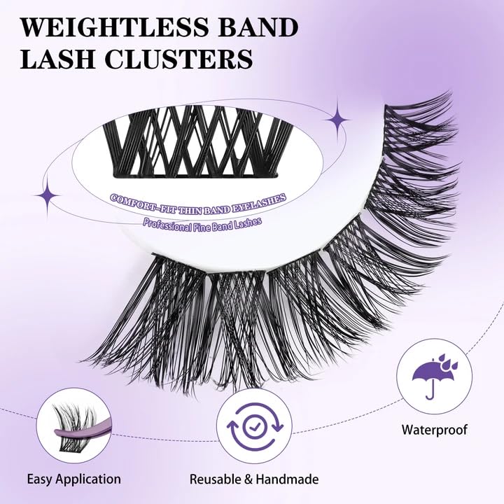 B&Qaugen Lash Clusters B05 D Curl 8-16mm closeup of packaging highlighting natural finish and ease