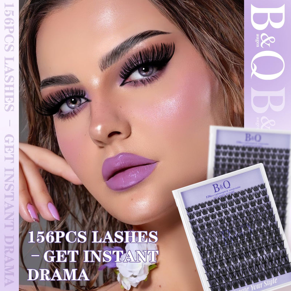 B&Qaugen Lash Clusters B05 D Curl 8-16mm vegan, knot-free, matte finish for day-to-night style