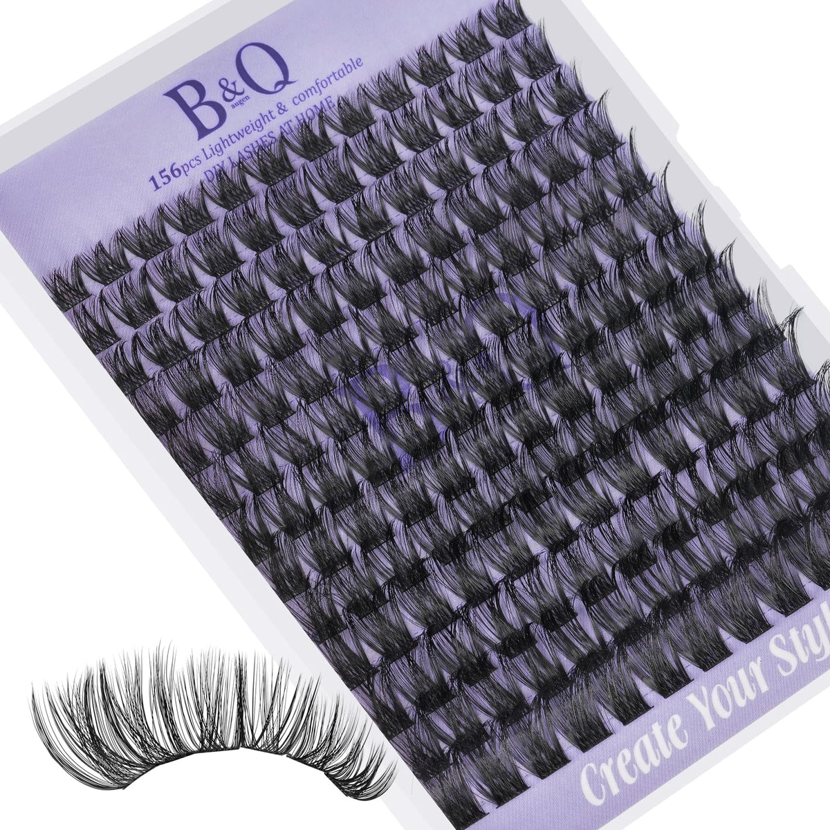 B&Qaugen Lash Clusters B05 D Curl 8-16mm tray shows versatile lashes for at-home wear