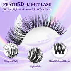B&Qaugen lash clusters featherlight fiber for all-day comfort