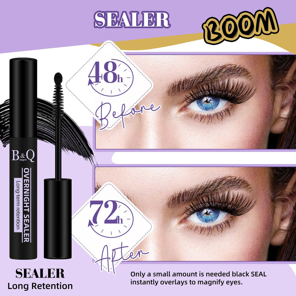 Packaging and 10ml bottle of B&Qaugen lash sealer for at-home use.