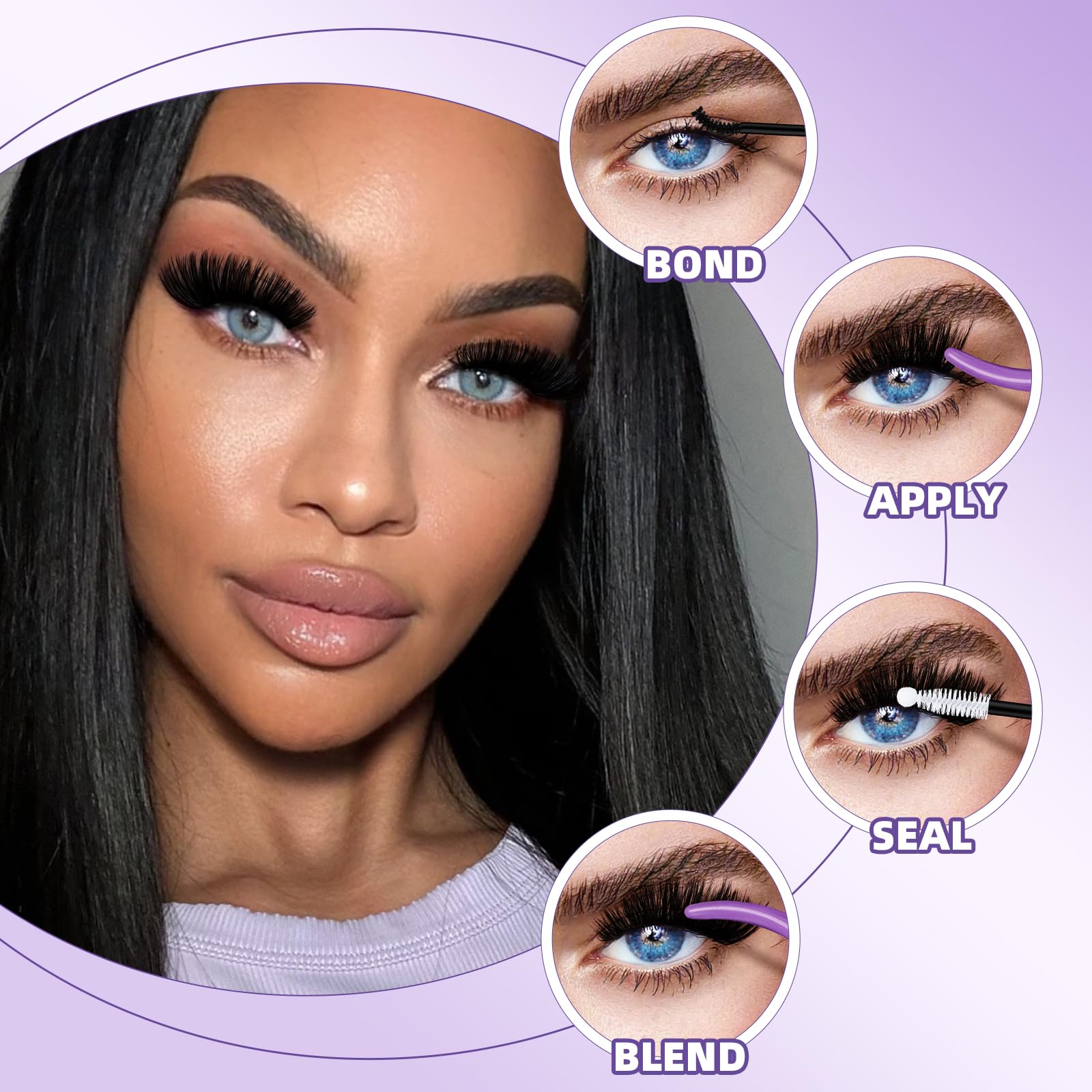 BQaugen lifelike lash texture reduces reflection for natural appearance