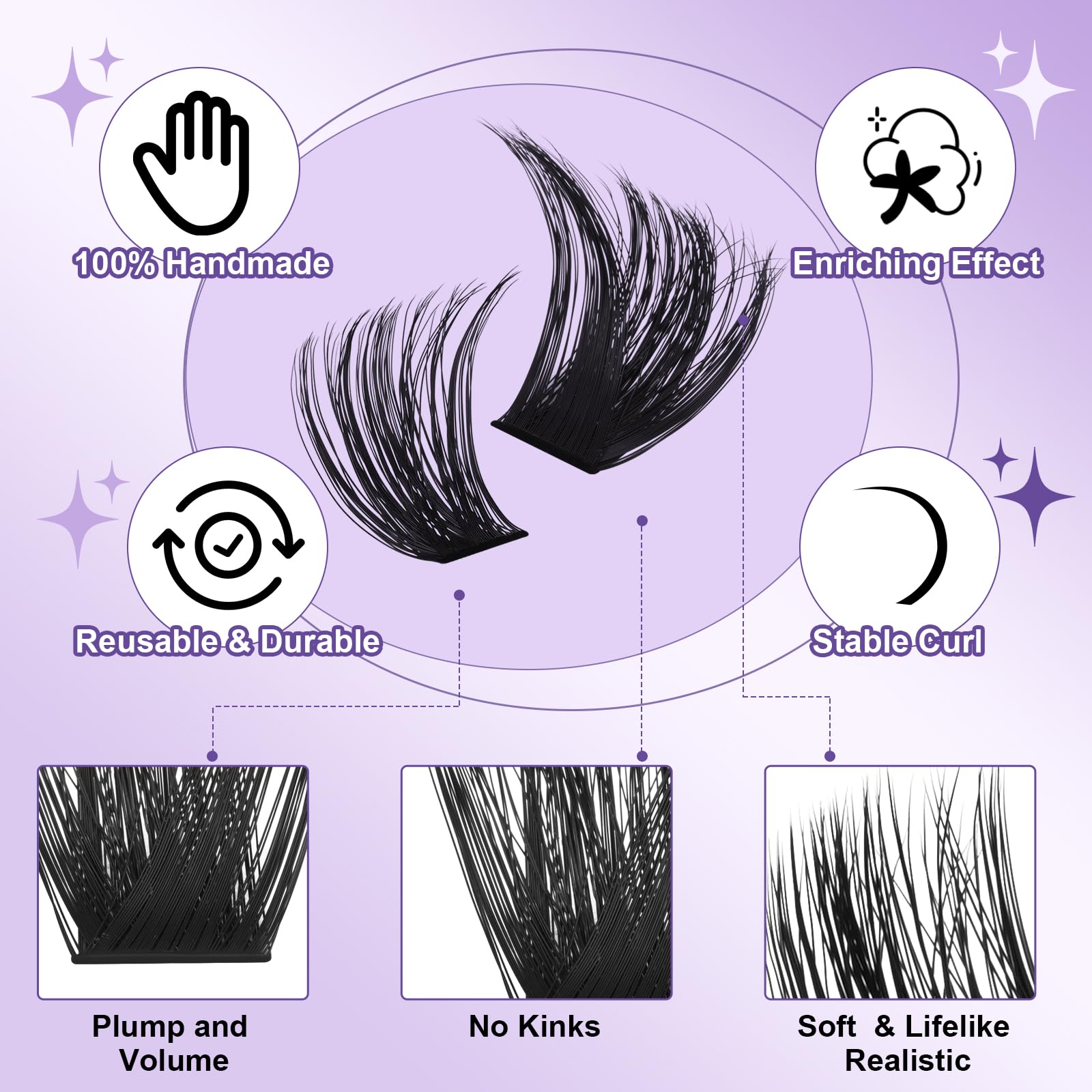 BQaugen lifelike texture keeps fibers soft for a natural eyelash feel.
