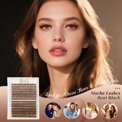 B&Qaugen mocha brown 40d+50d clusters for everyday fullness and subtle definition