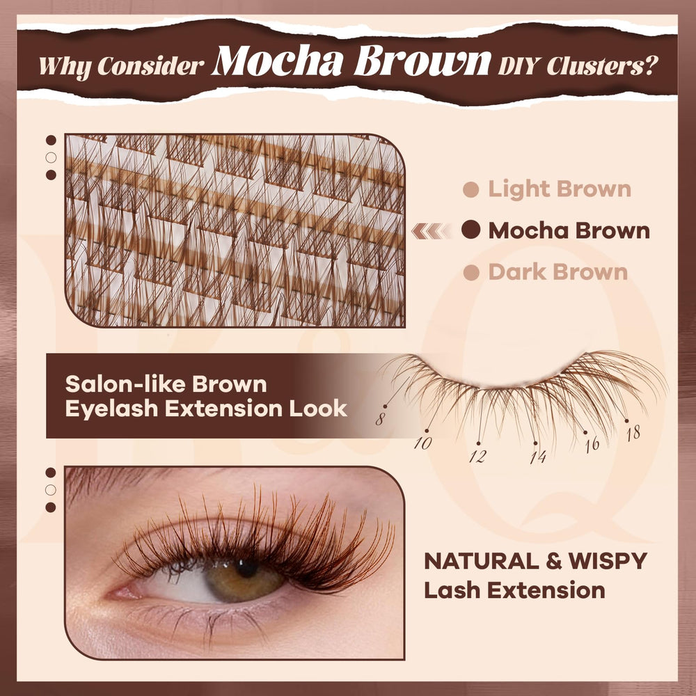 Wispy brown clusters create a subtle, real-looking lash line for everyday wear.