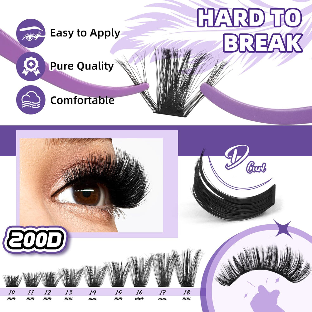 B&Qaugen ultra-soft lash clusters close-up for gentle, comfortable wear.