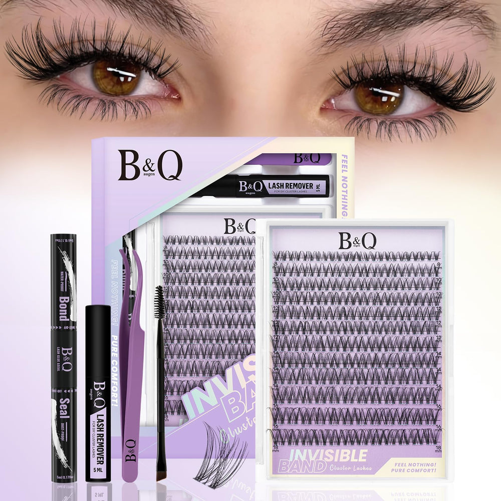 B&Qaugen Venus Lash Clusters Kit with invisible band for comfortable wear.