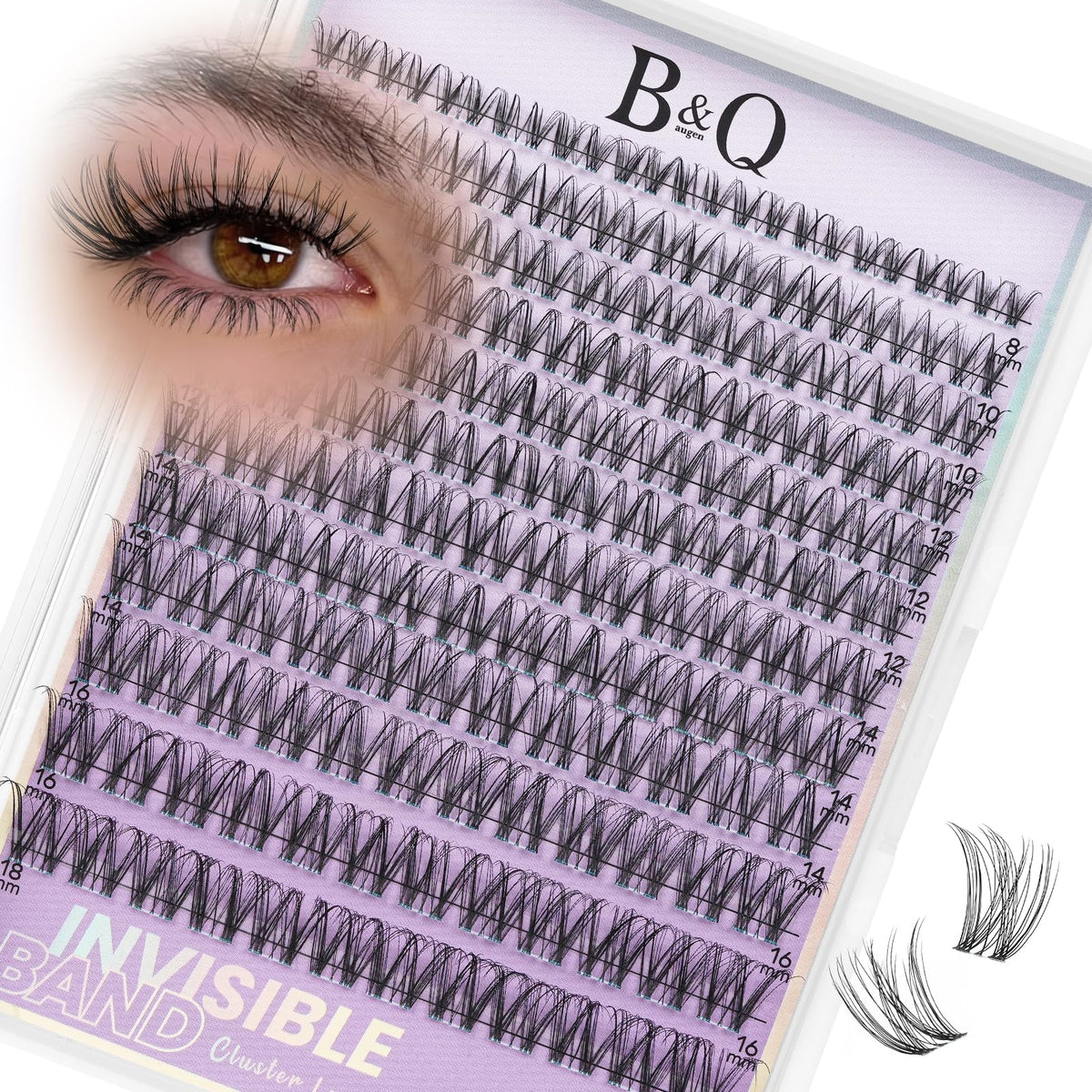B&Qaugen Venus Lash Clusters invisible band for lightweight natural lashes
