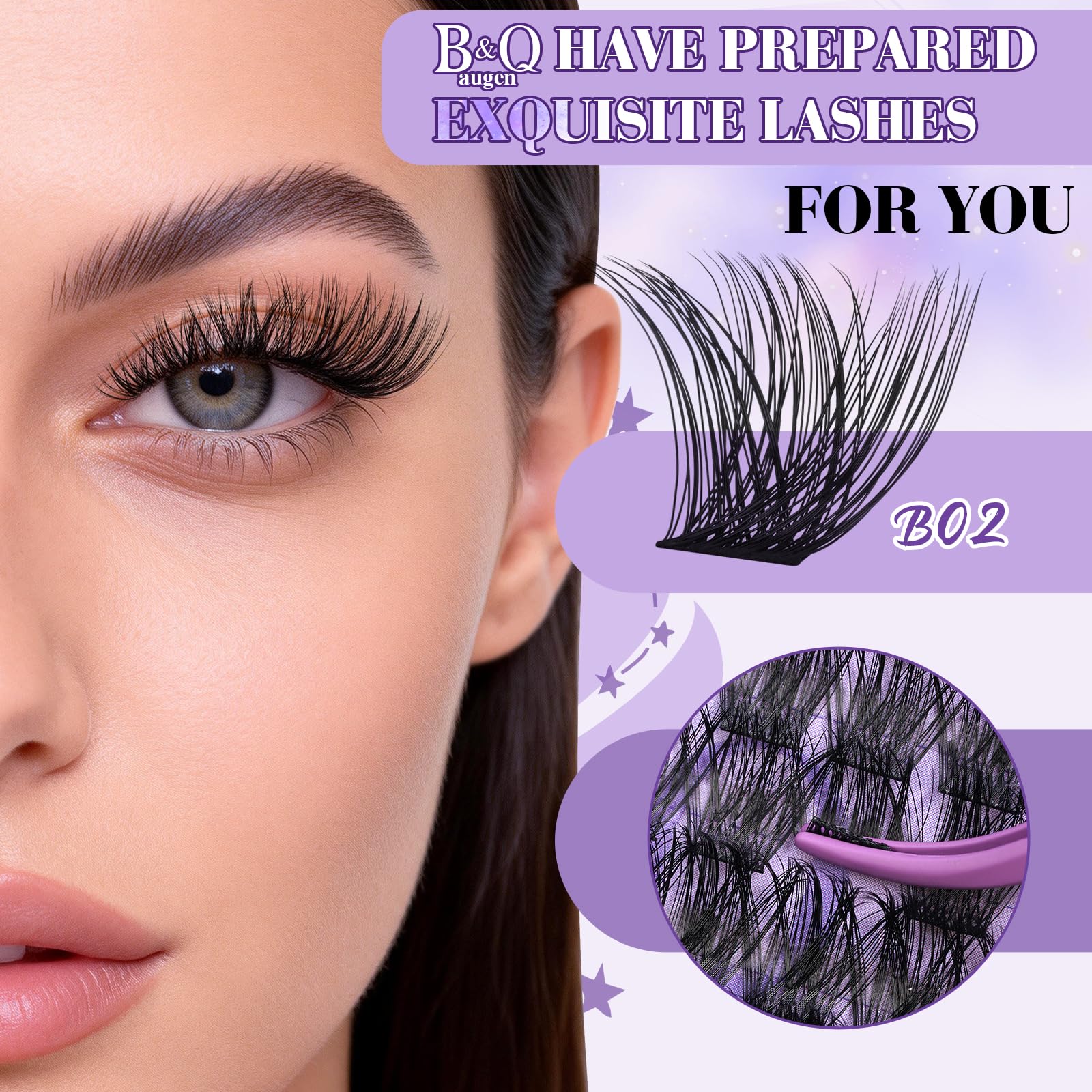 B&Qaugen applicator set enables precise, beginner-friendly lash application.
