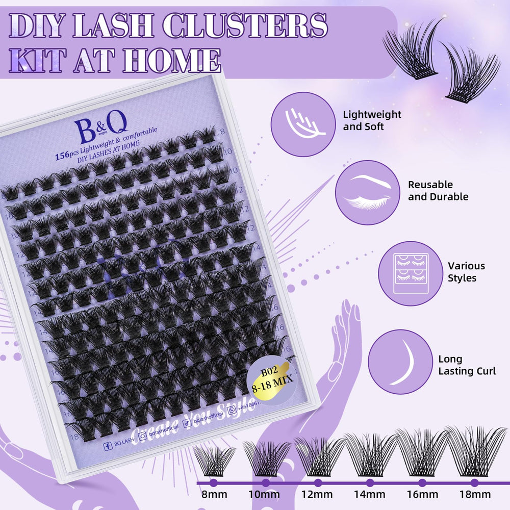 B&Qaugen kit contents display 156 pcs for versatile daily or evening looks.