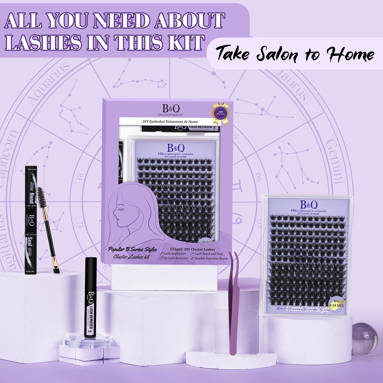 B&Qaugen Lash kit supports efficient routines and customizable styles.