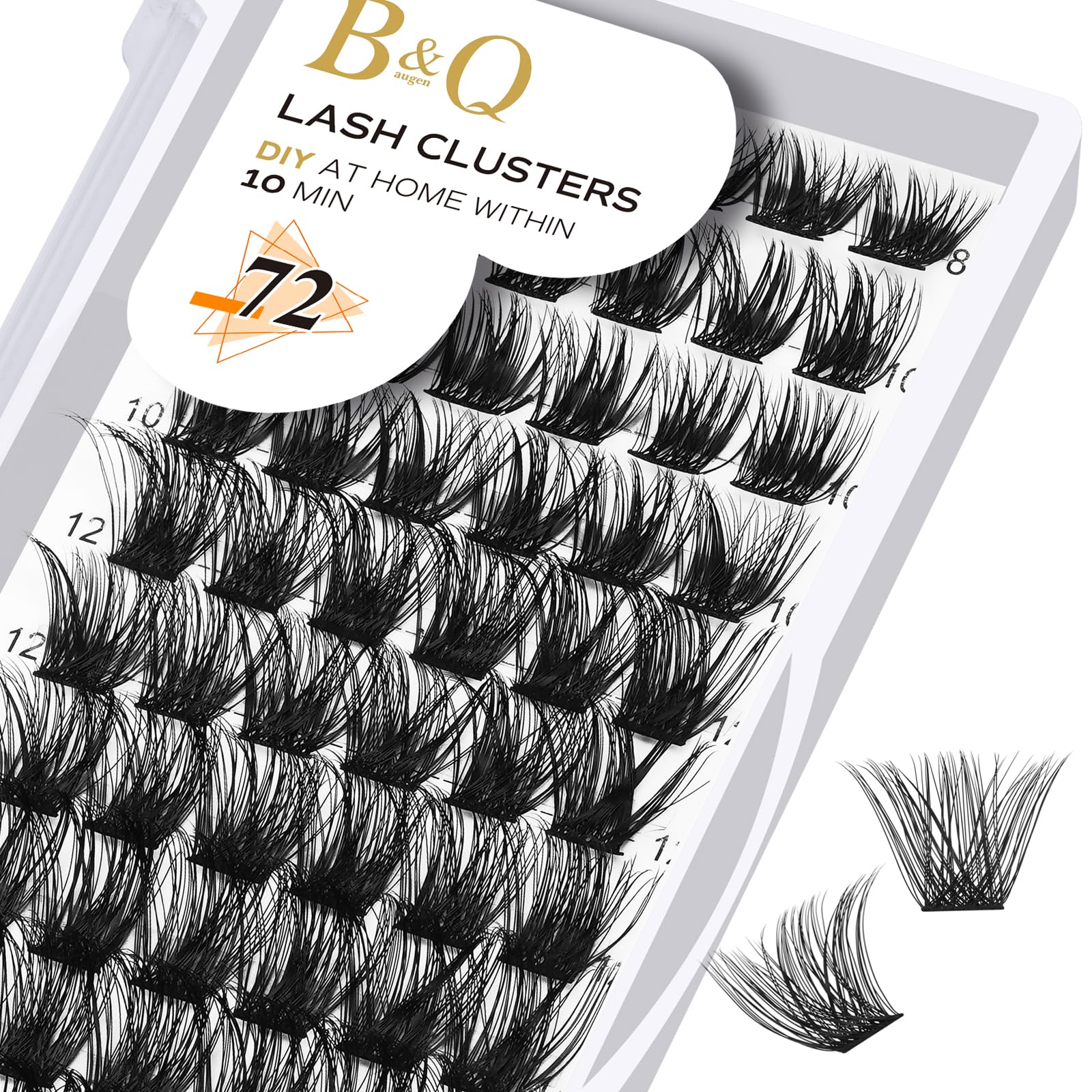 B&Qaugen lash clusters 72-tray front view for easy at-home DIY lash extensions.