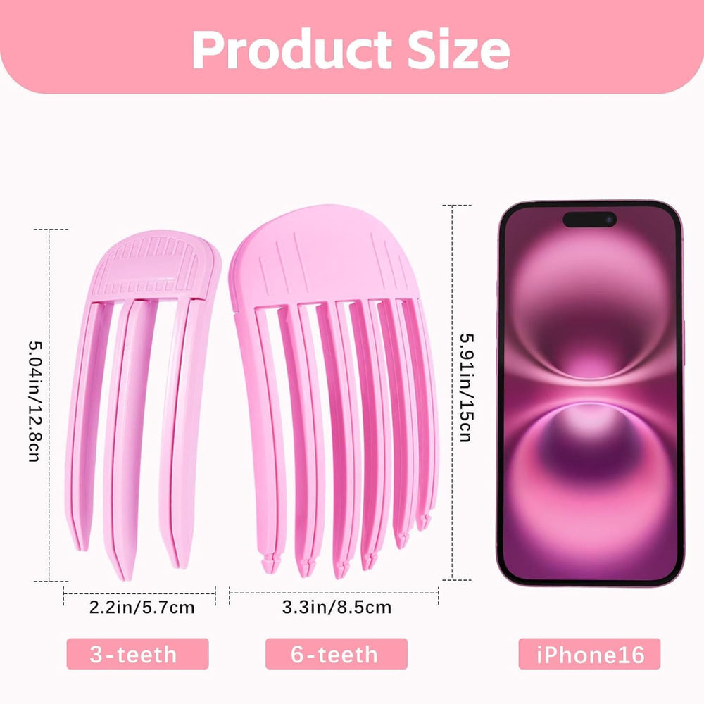 Branbox clip volumen rosa para flequillos esponjosos, fijación suave.