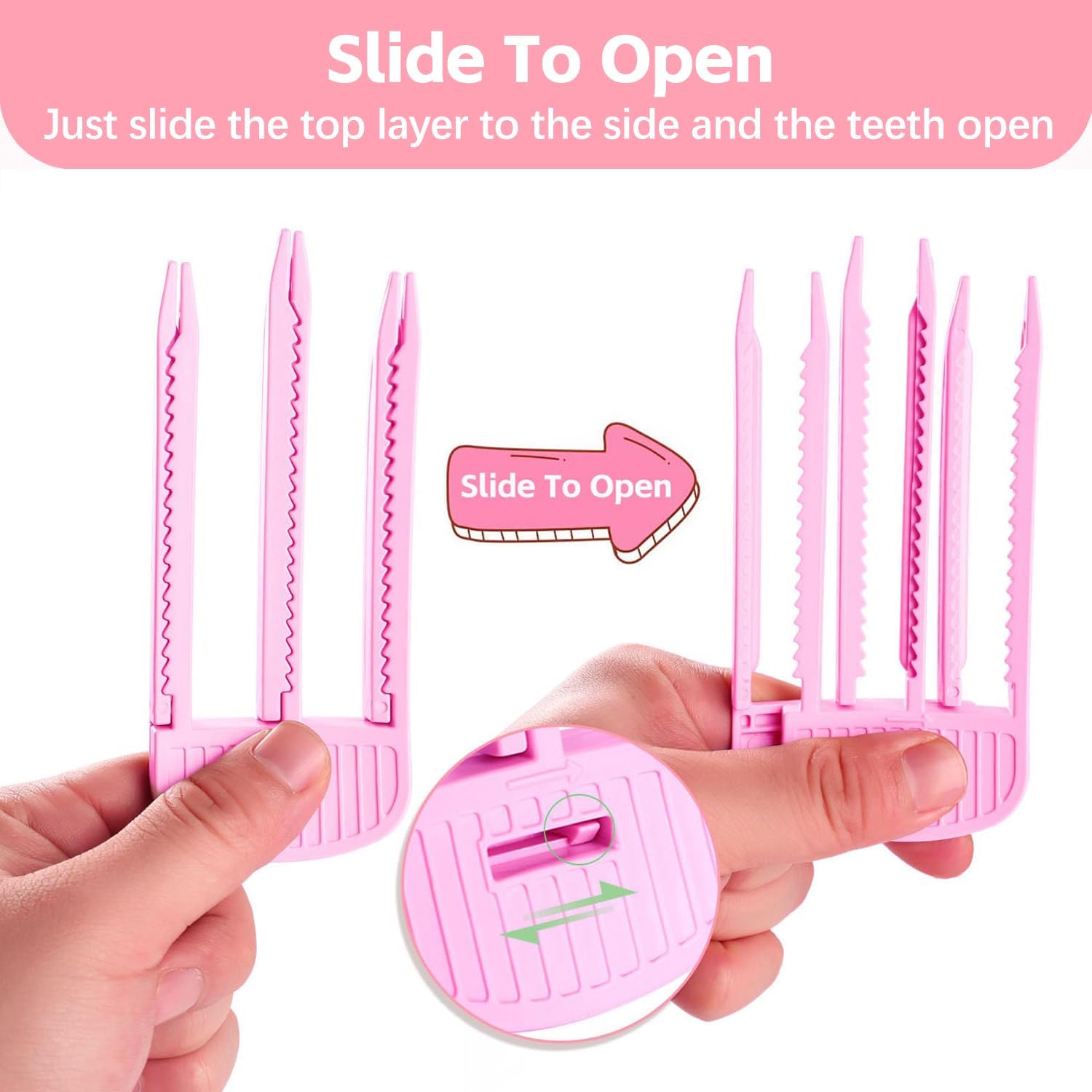 Branbox clip volumen rosa pequeño, ideal para flequillos y rizos suaves.