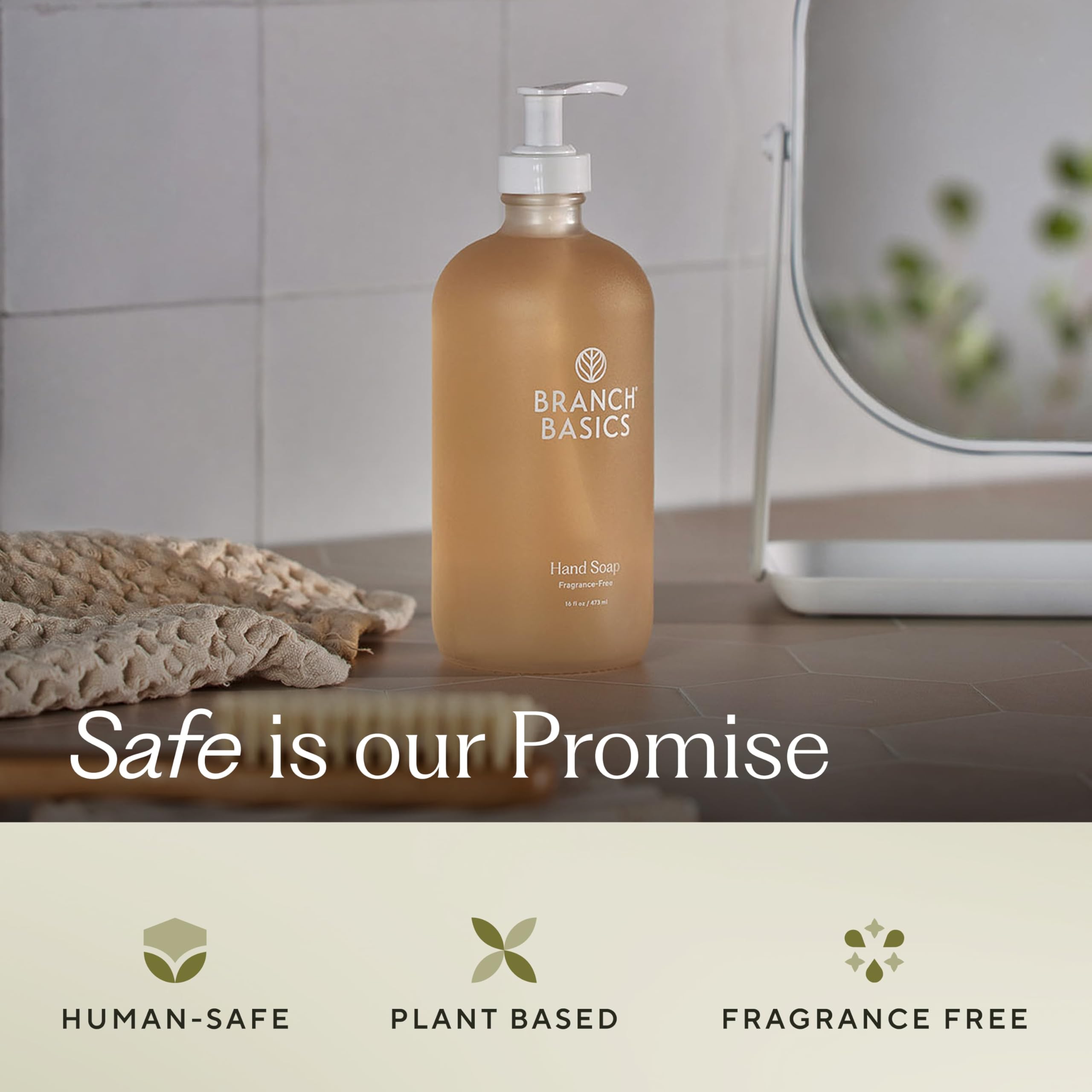 Branch Basics aloe chamomile meadowfoam ingredients highlight soothing, plant-based care.
