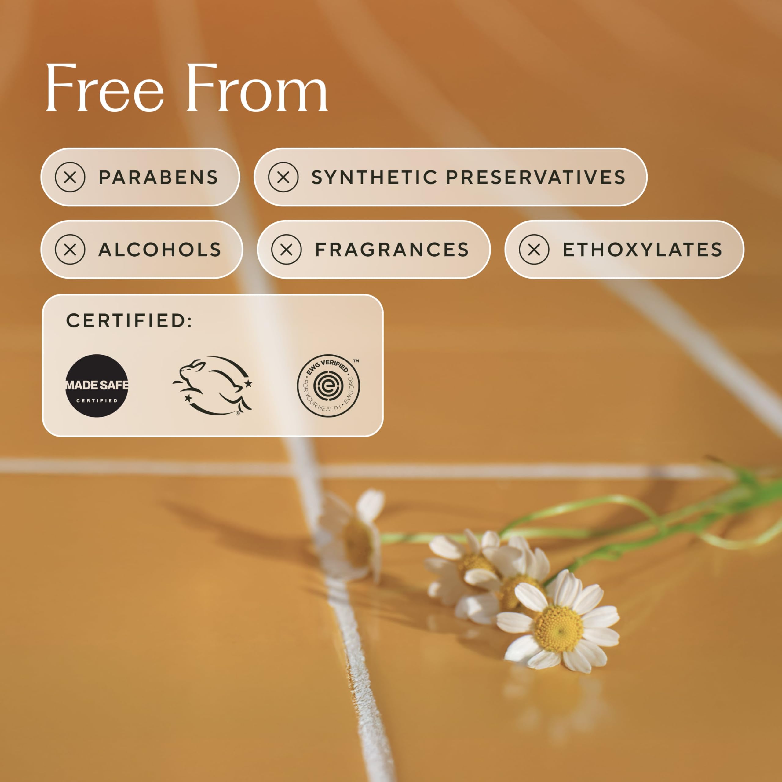 Branch Basics ingredients aloe chamomile meadowfoam for gentle skin care.