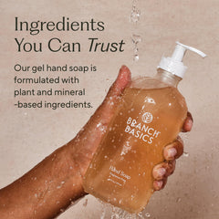 Branch Basics fragrance-free label closeup signals a fragrance-free formula for all family members.